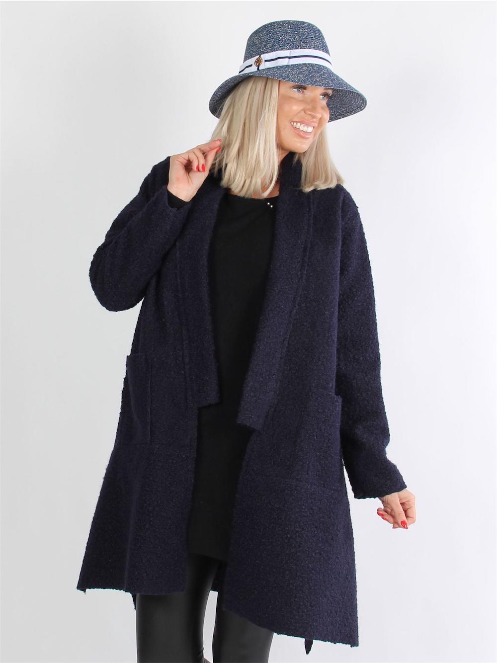 Desia - Sort blød cardigan med lommer